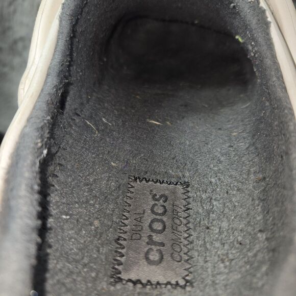 CROCS Unisex Classic Mens Size 11 W13 Faux Fur Fuzz Lined White Clogs 203591 - Picture 7 of 8